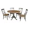 International Concepts Round 36 in Rd Extension Dining table, 4 RTA chairs, Hickory/Washed Coal, 36 W, 48 L, 29.3 in H, Wood K45-36RXT-C613-4 - alternate 1